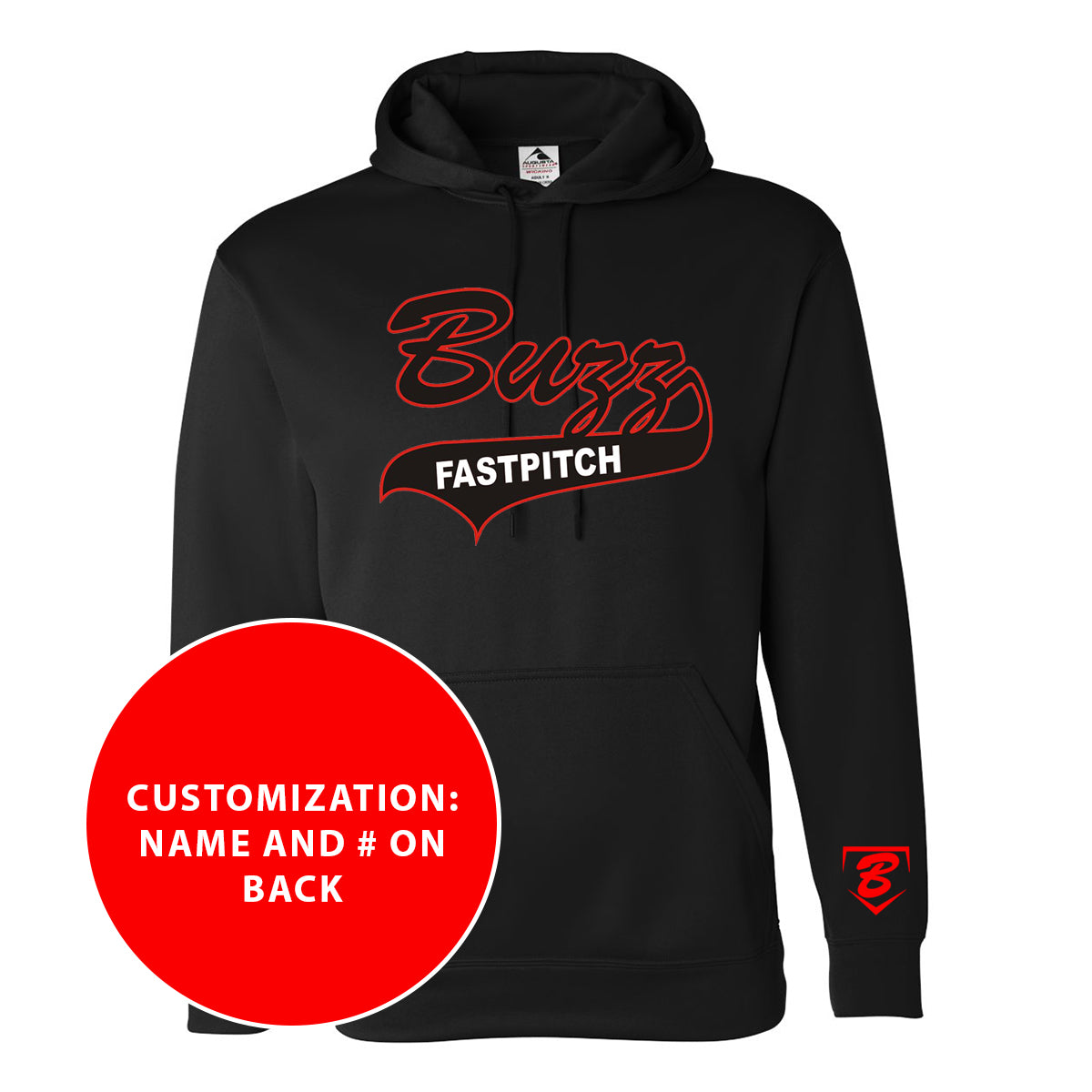 Buzz Fastpitch Custom Wicking Fleece Hooded Sweatshirt