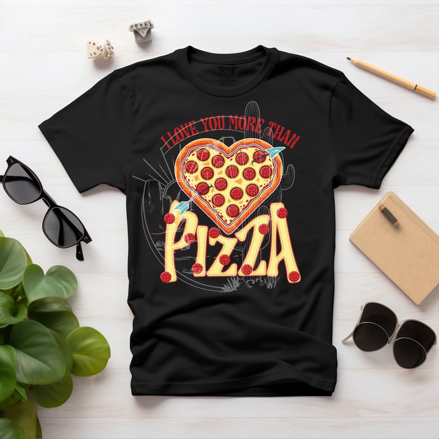 I Love You More Than Pizza Valentine Tee