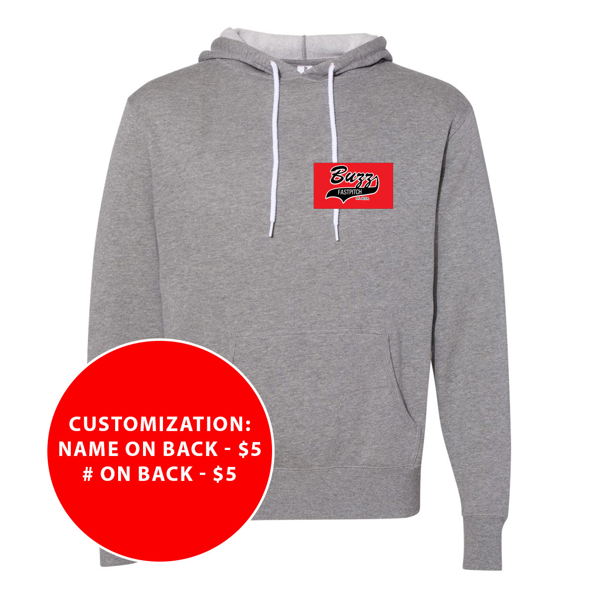 Adult Buzz Fastpitch Patch Lightweight Hooded Sweatshirt