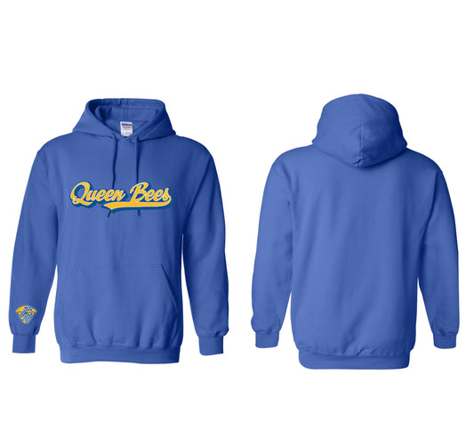 Blue Queen Bees Logo Hooded Sweatshirt