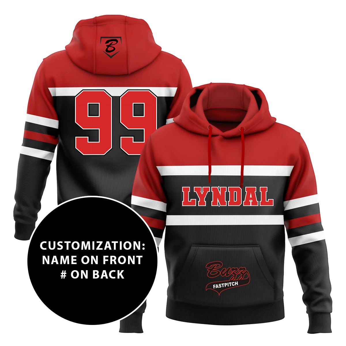Buzz Fastpitch Complete Custom Hooded Design Sweatshirt