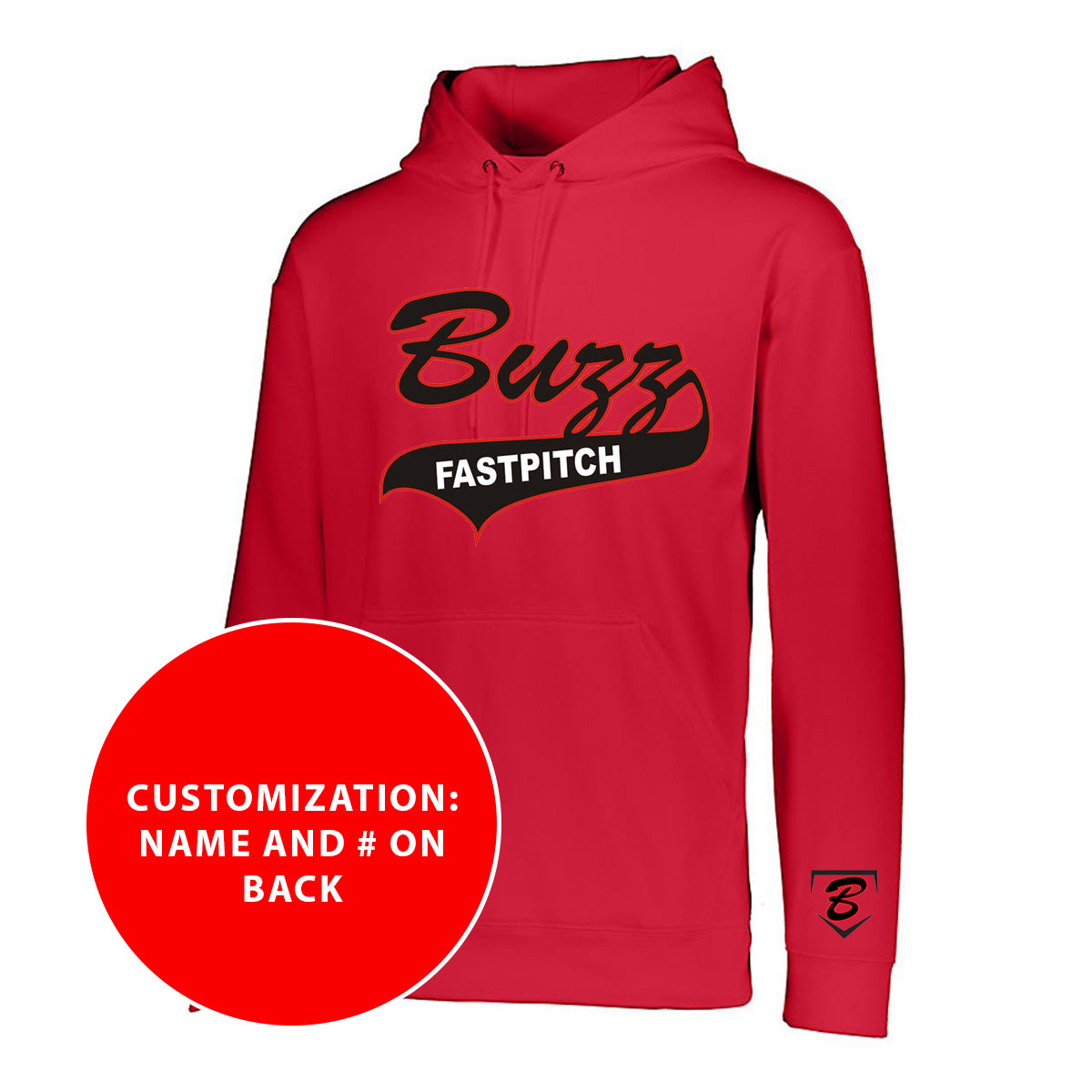 Buzz Fastpitch Custom Wicking Fleece Hooded Sweatshirt