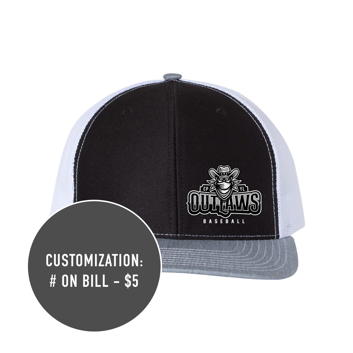 Adult Richardson Outlaws Baseball Snapback Trucker Hat