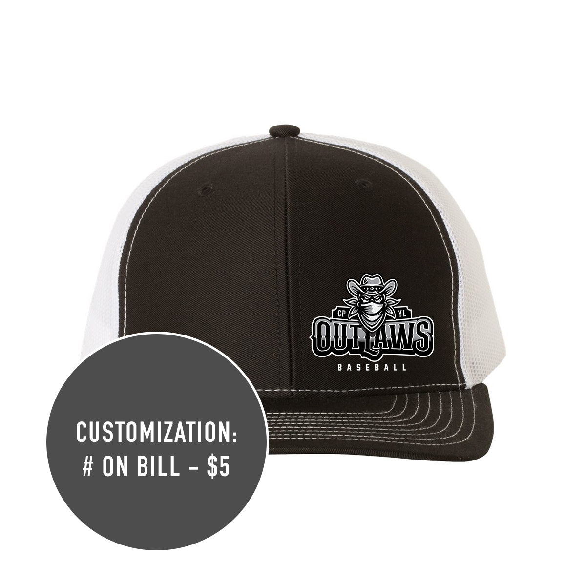 Adult Richardson Outlaws Baseball Snapback Trucker Hat