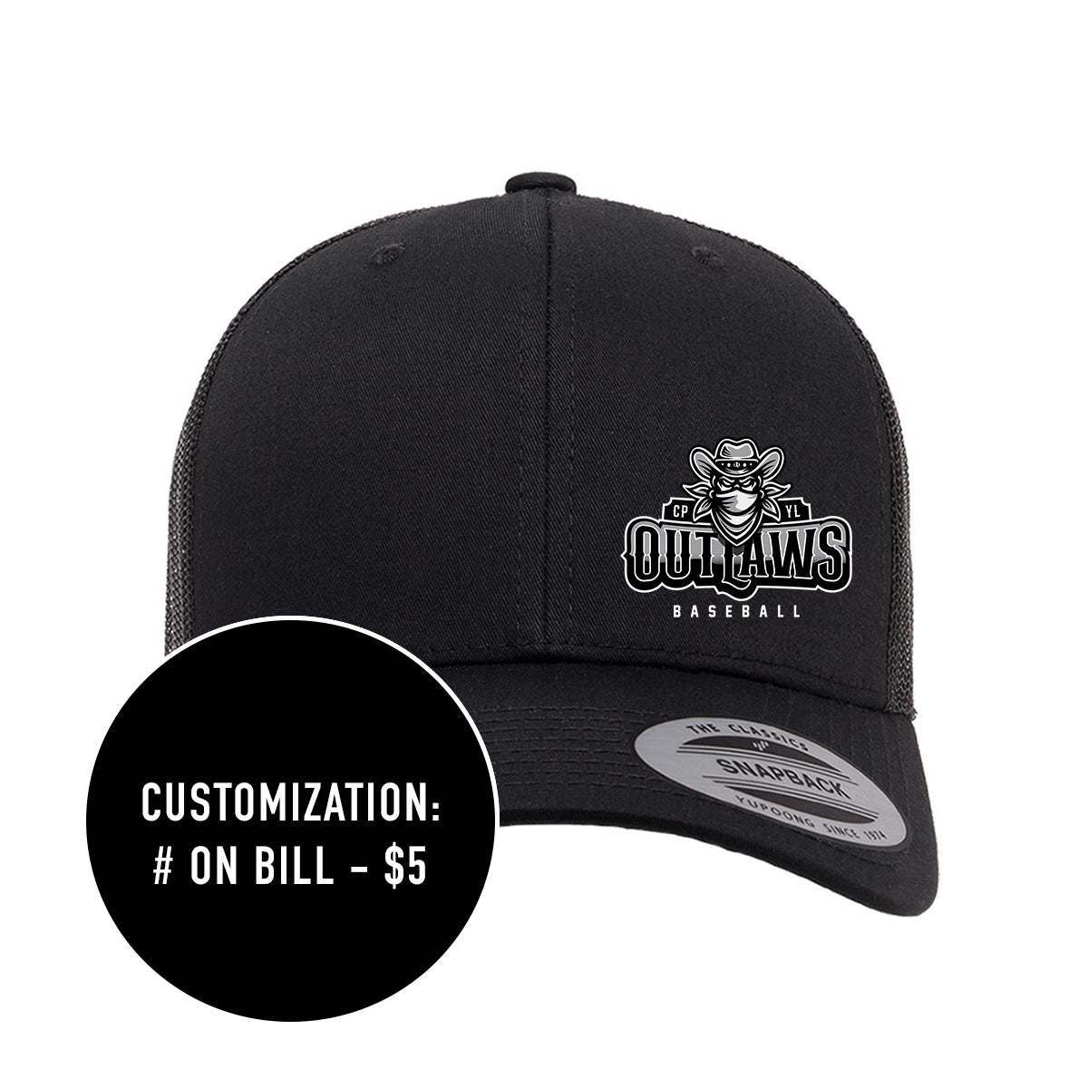 Adult Outlaws Baseball Retro Trucker Hat