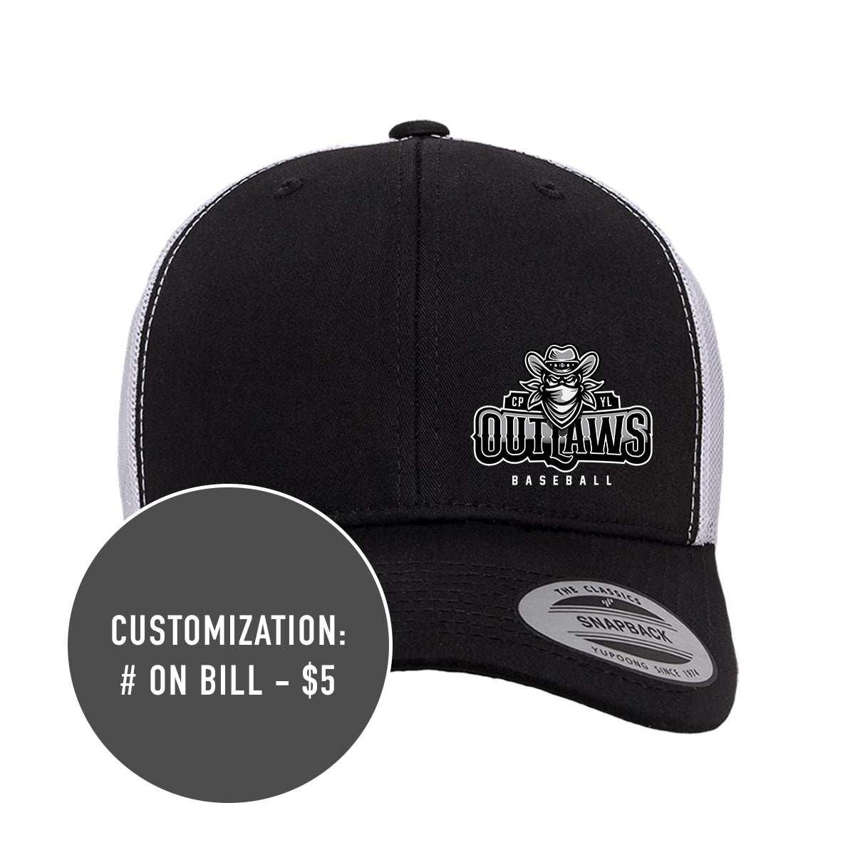 Adult Outlaws Baseball Retro Trucker Hat