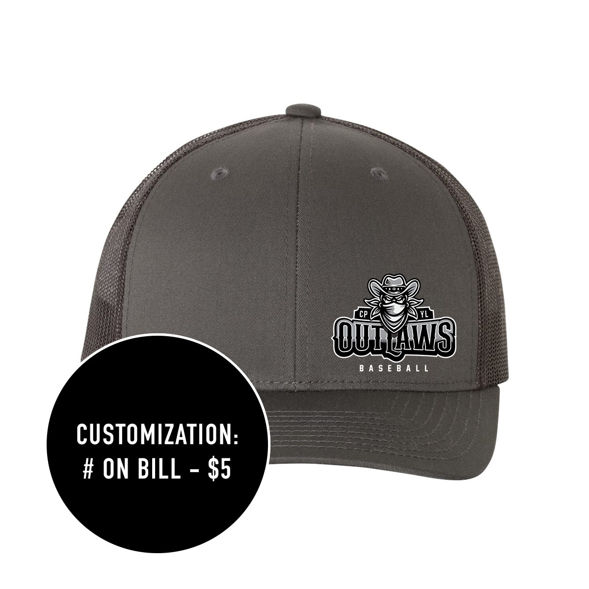 Adult Outlaws Baseball Retro Trucker Hat