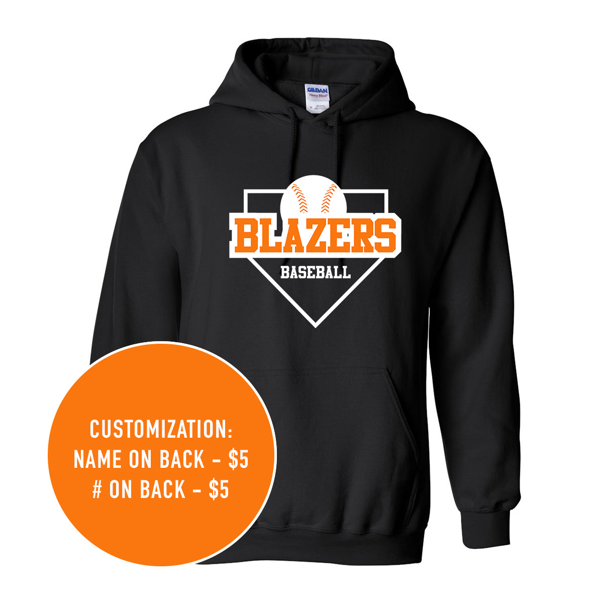 Adult Blazers Baseball Heavy Blend Hooded Sweatshirt