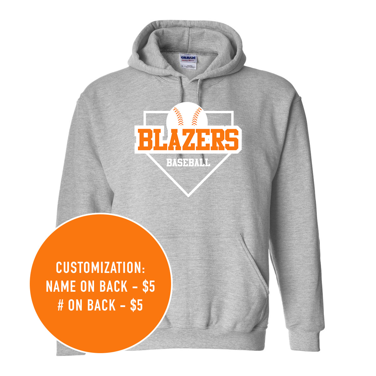 Adult Blazers Baseball Heavy Blend Hooded Sweatshirt