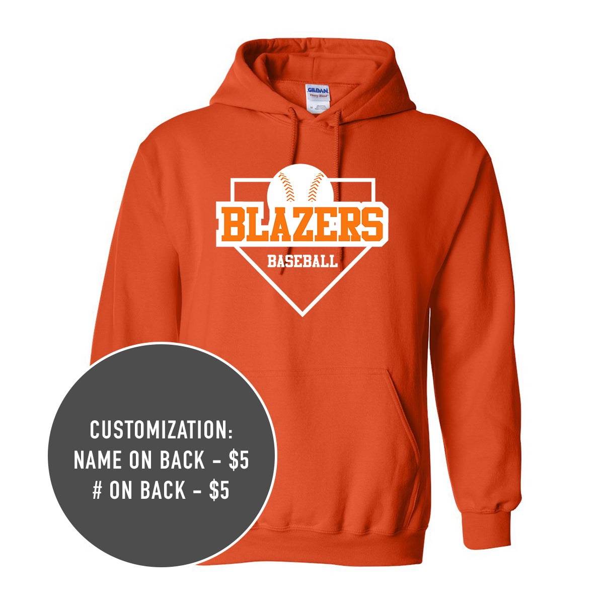 Adult Blazers Baseball Heavy Blend Hooded Sweatshirt