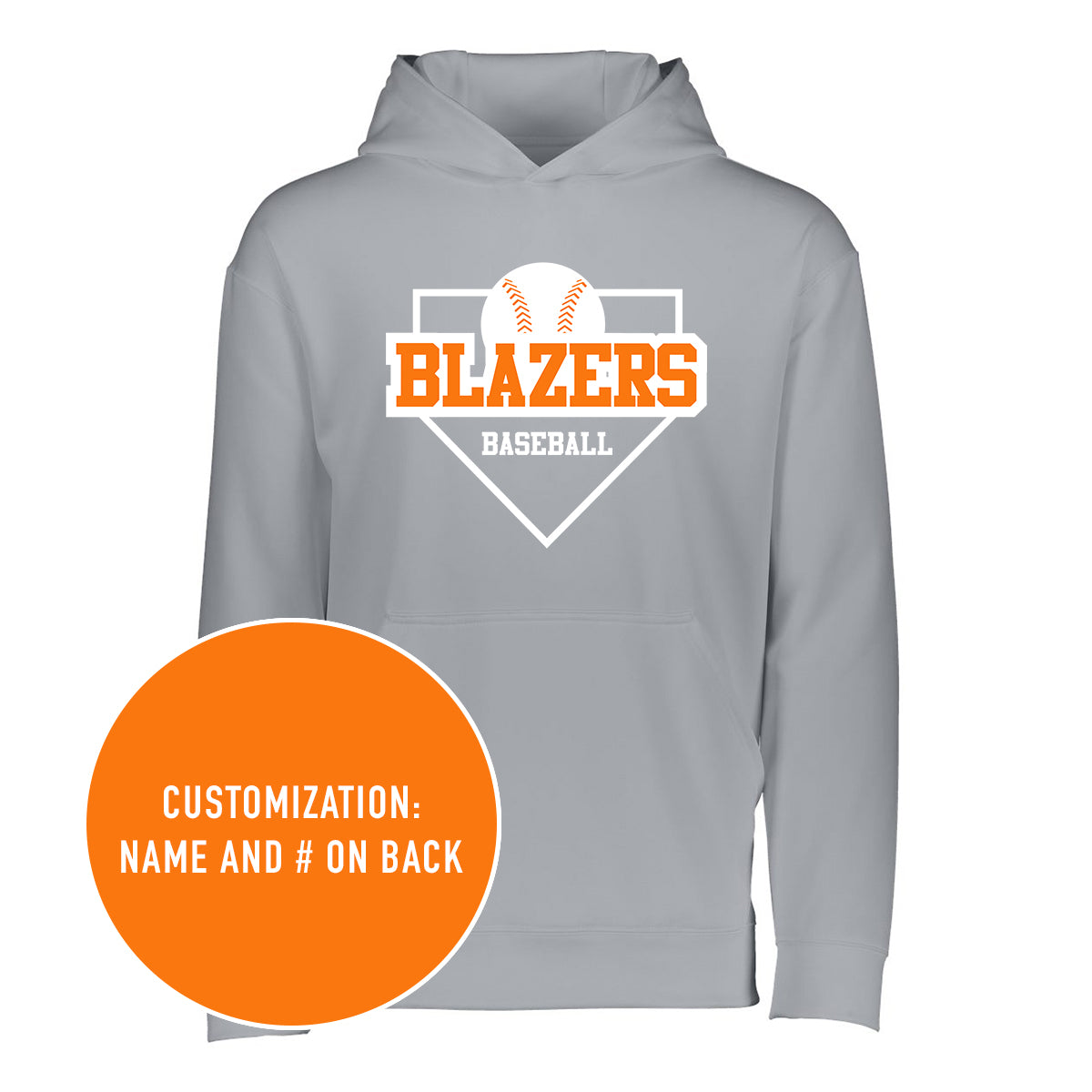 Blazers Baseball Custom Wicking Fleece Hooded Sweatshirt