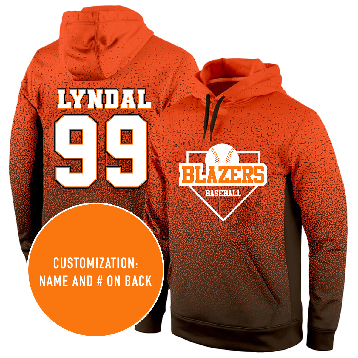 Blazers Baseball Complete Custom Hooded Design Sweatshirt