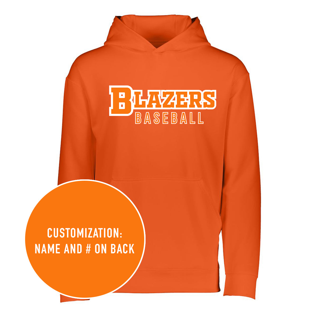 Blazers Custom Wicking Fleece Hooded Sweatshirt