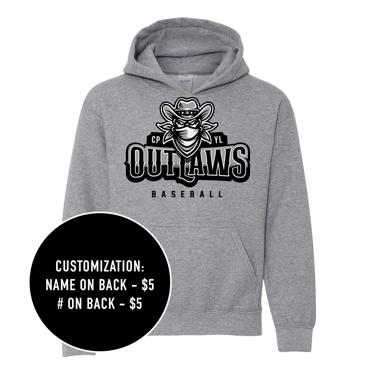 Adult Outlaws Baseball Heavy Blend Hooded Sweatshirt