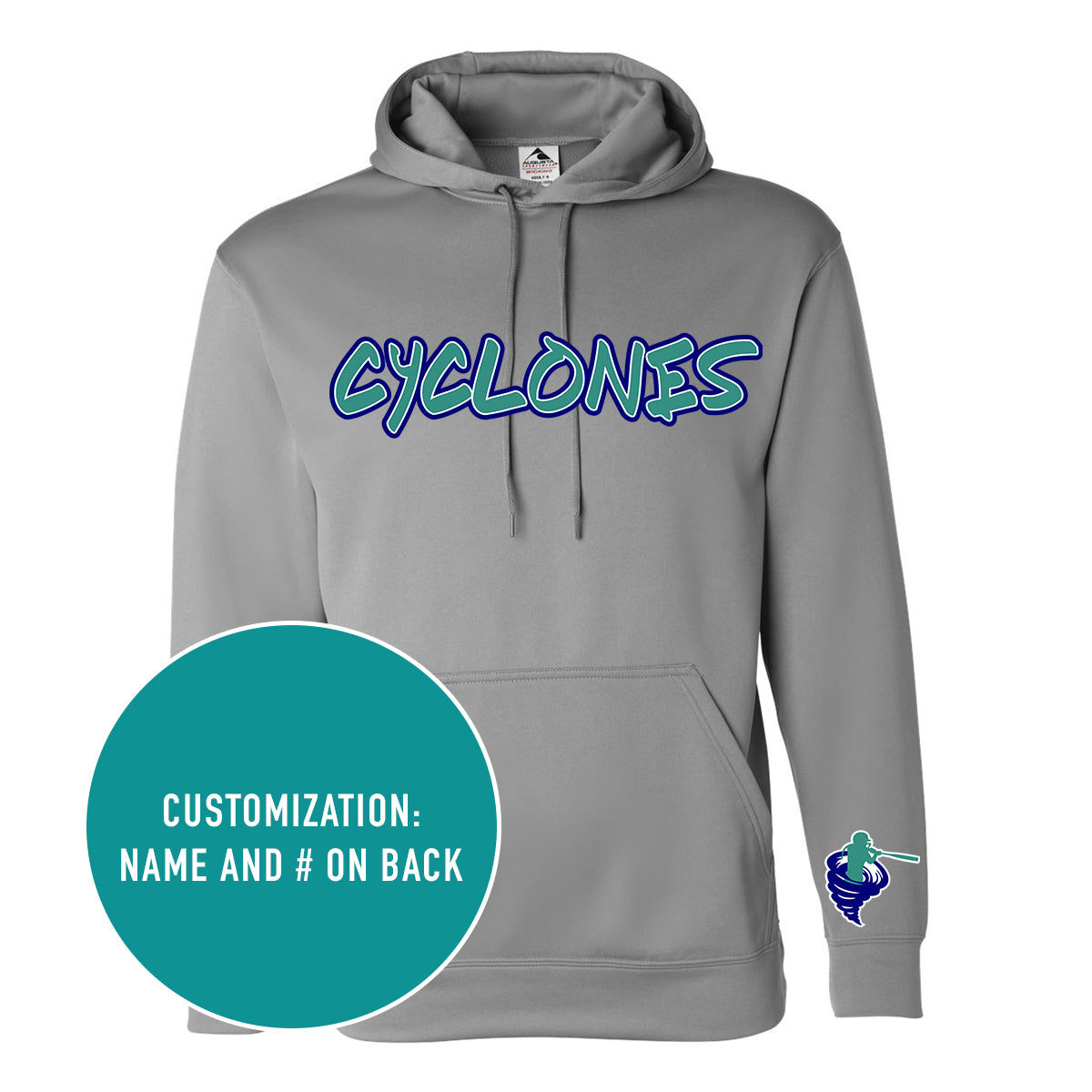 Cyclones Custom Wicking Fleece Hooded Sweatshirt