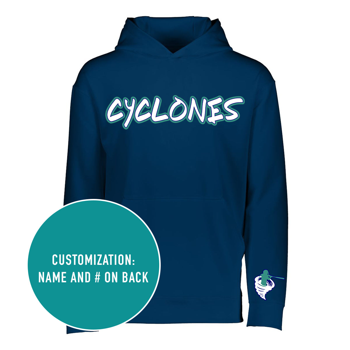 Cyclones Custom Wicking Fleece Hooded Sweatshirt