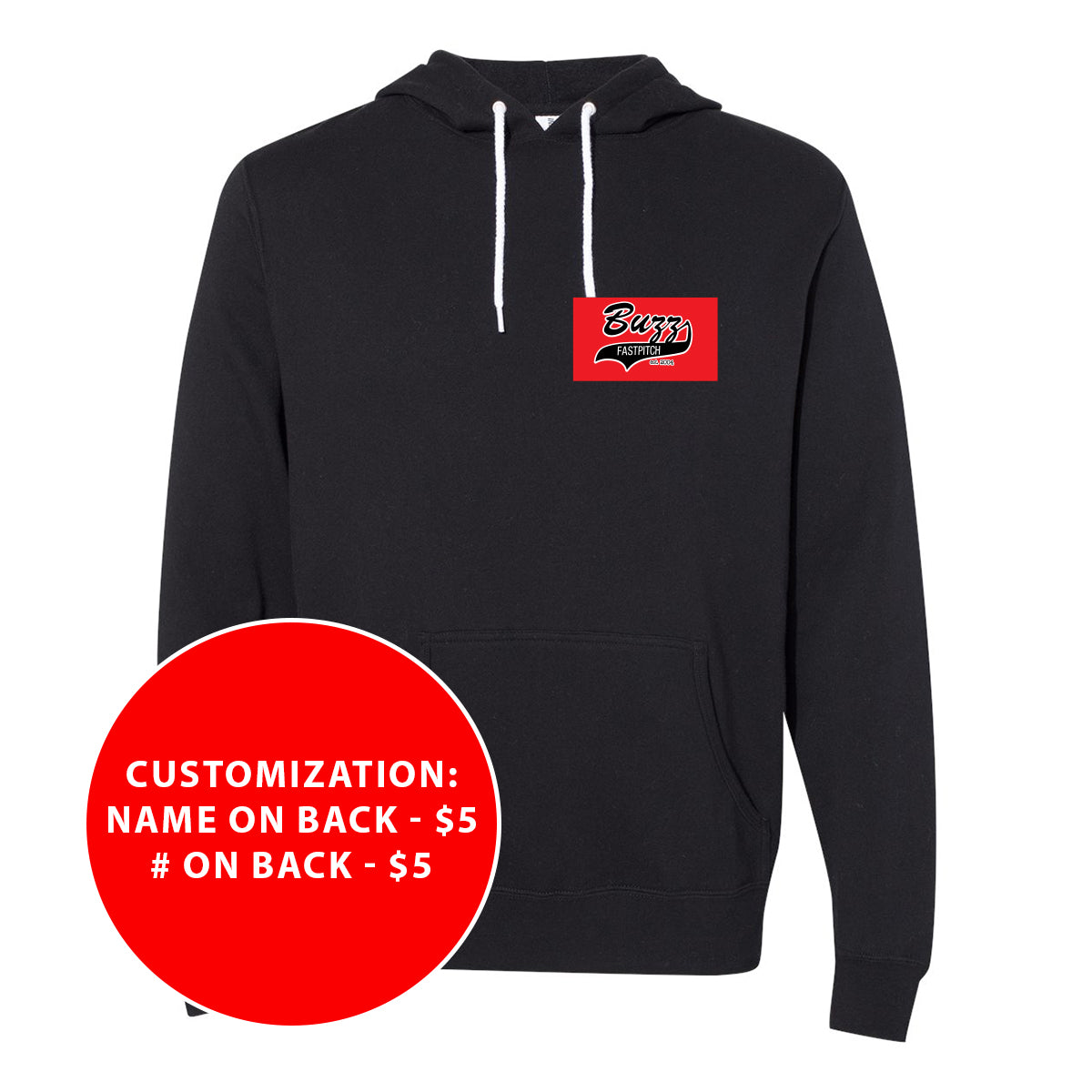 Adult Buzz Fastpitch Patch Lightweight Hooded Sweatshirt