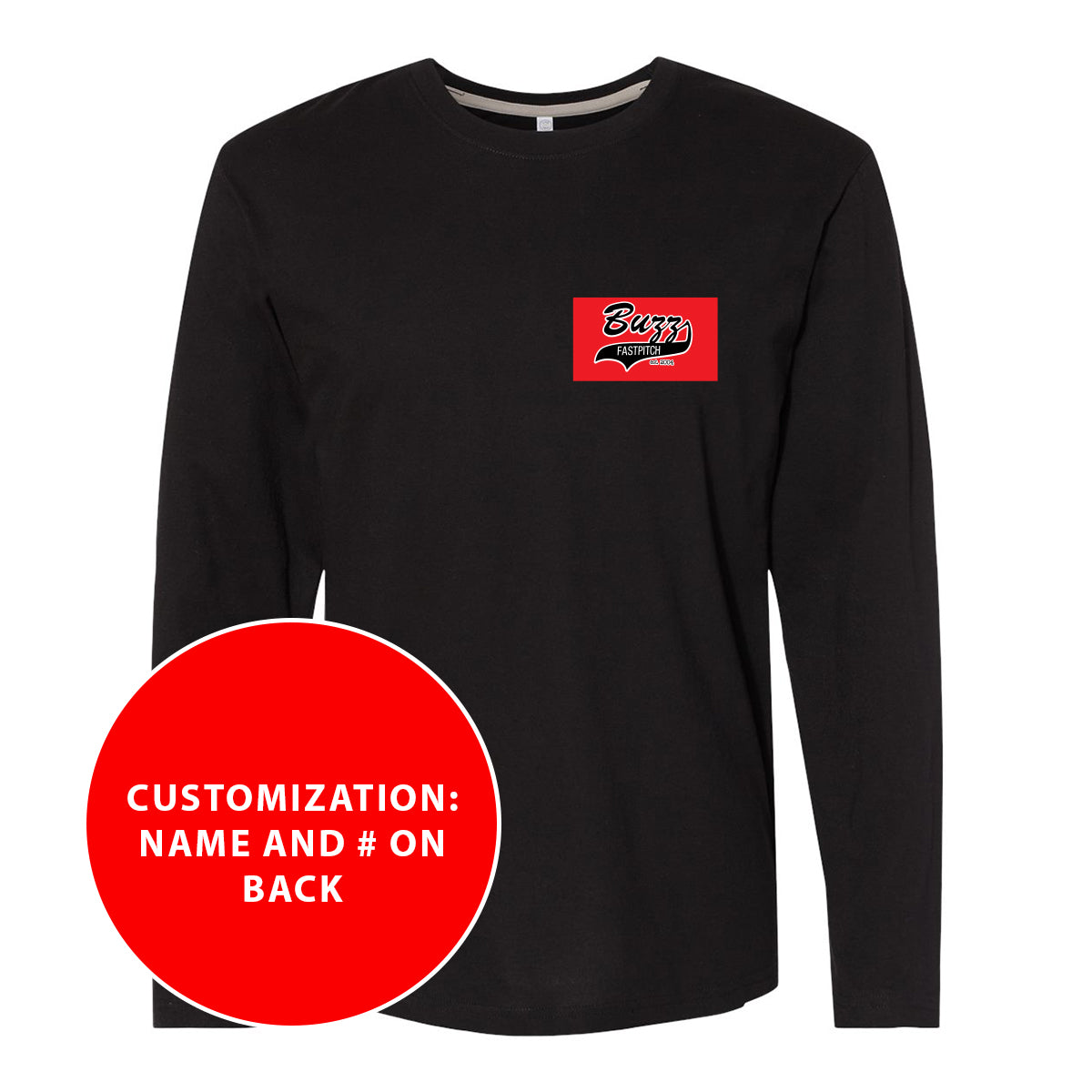 Youth Buzz Fastpitch Patch Long Sleeve Jersey Tee