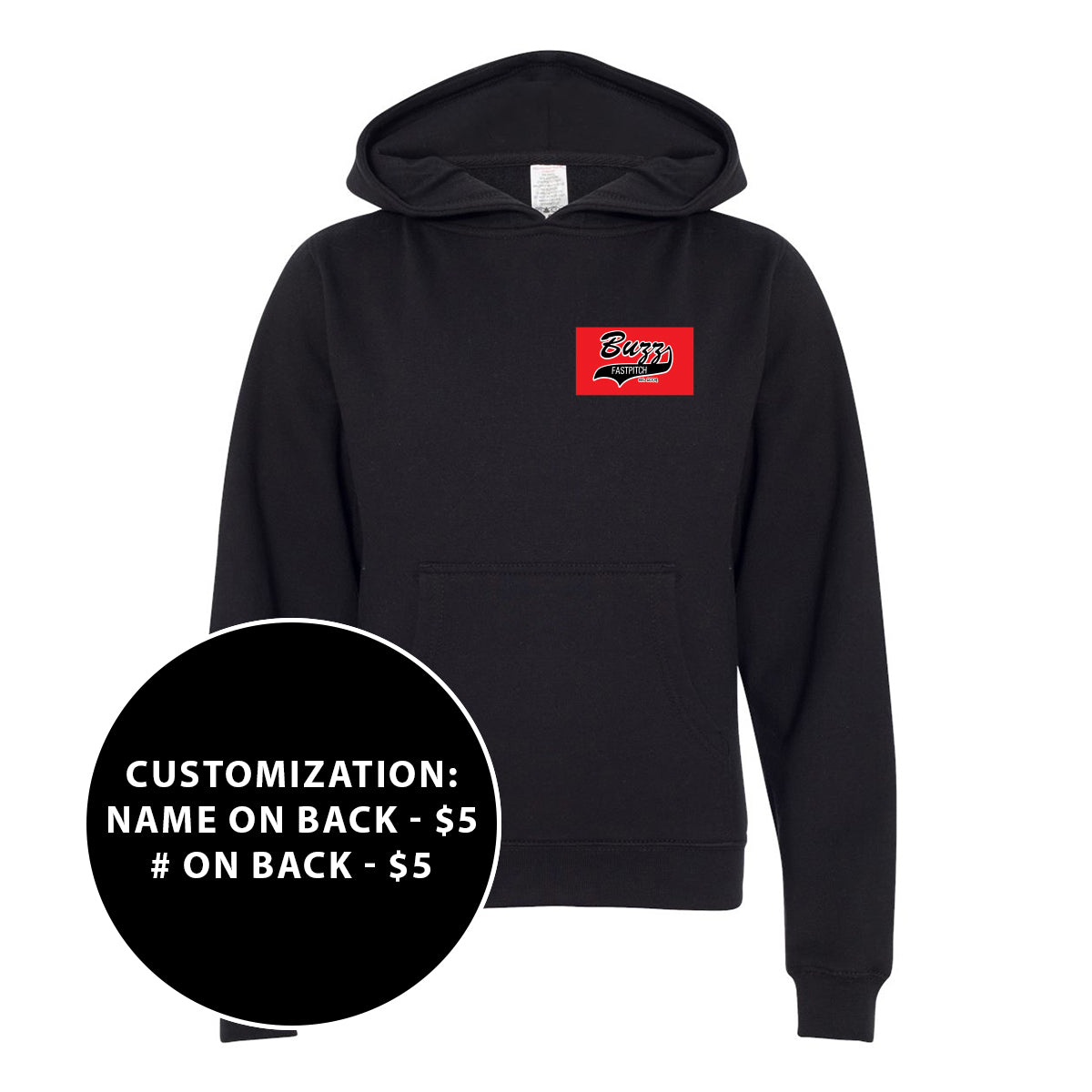 Youth Buzz Fastpitch Patch Midweight Hooded Sweatshirt