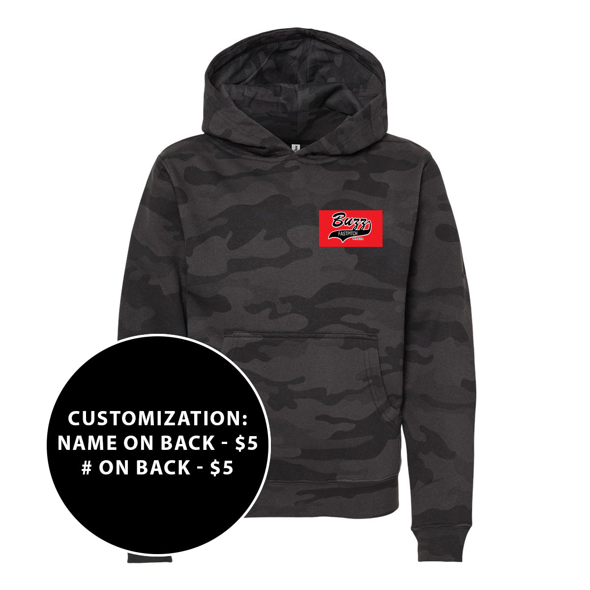 Youth Buzz Fastpitch Patch Midweight Hooded Sweatshirt