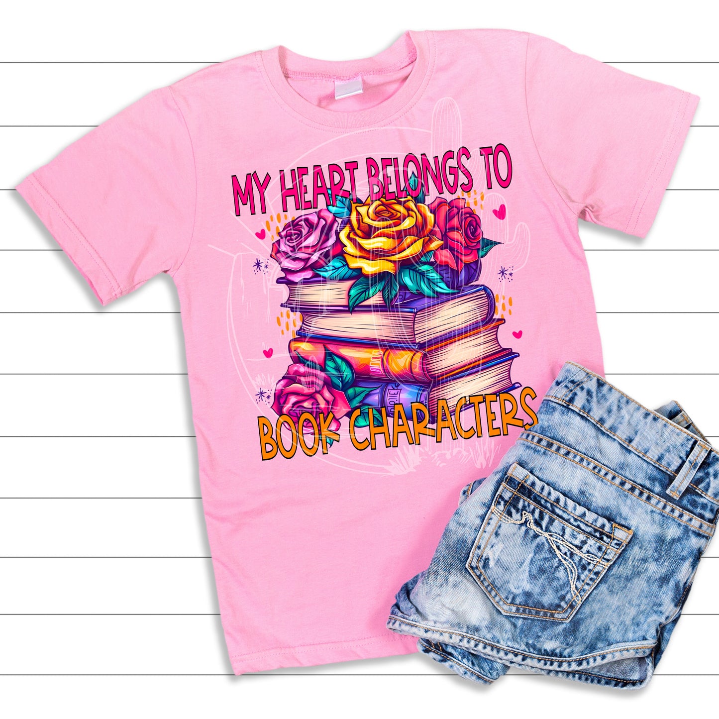 My Heart Belongs to Book Character Valentine Tee