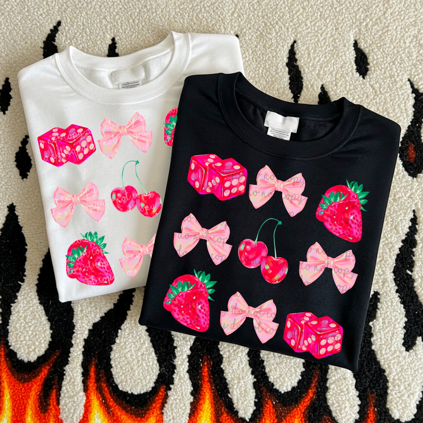 Pink Cherries Bow and Ties Valentine Tee