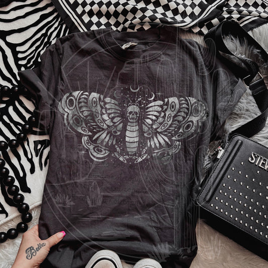 Youth Skull Butterfly White Tee