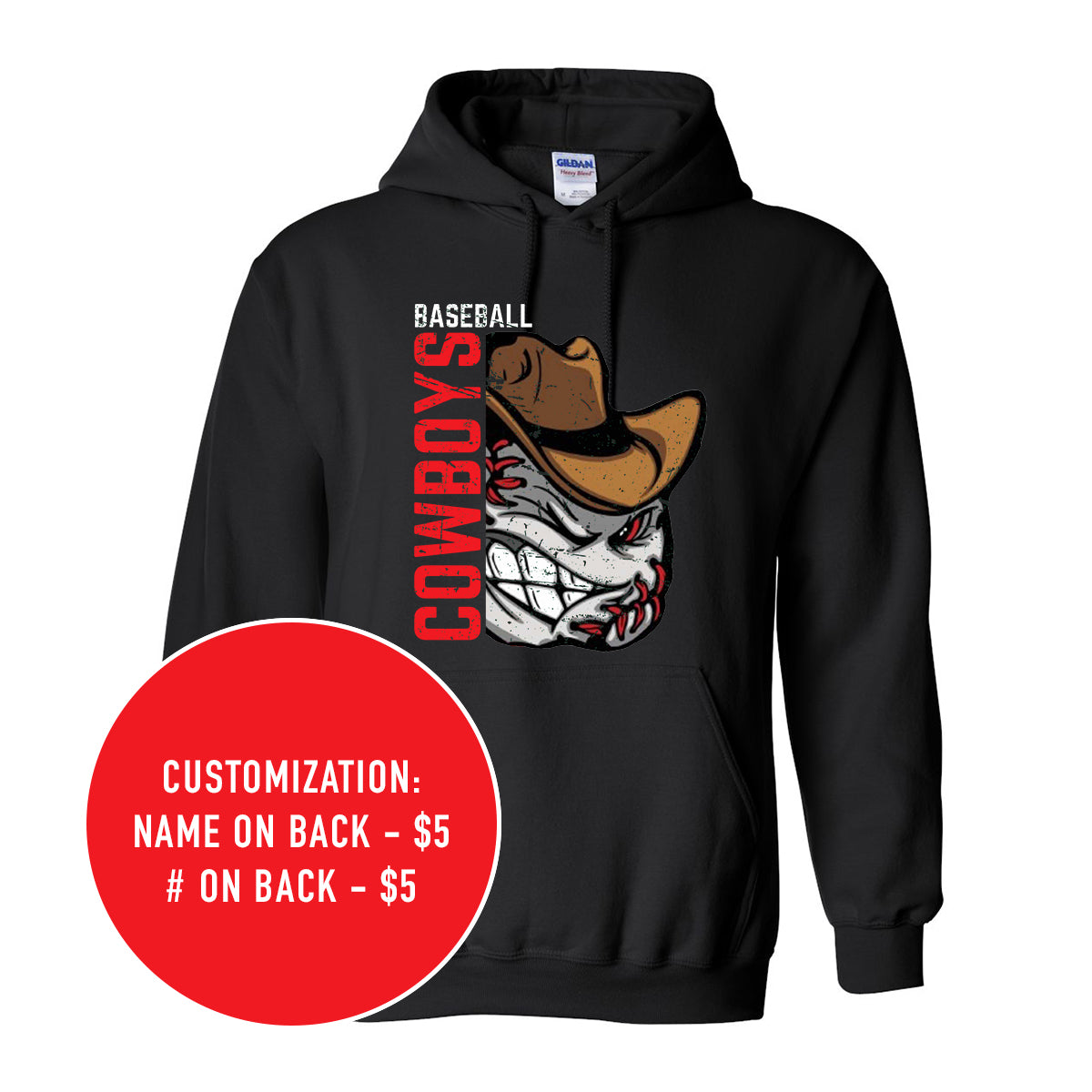 Adult Cowboys Baseball Heavy Blend Hooded Sweatshirt