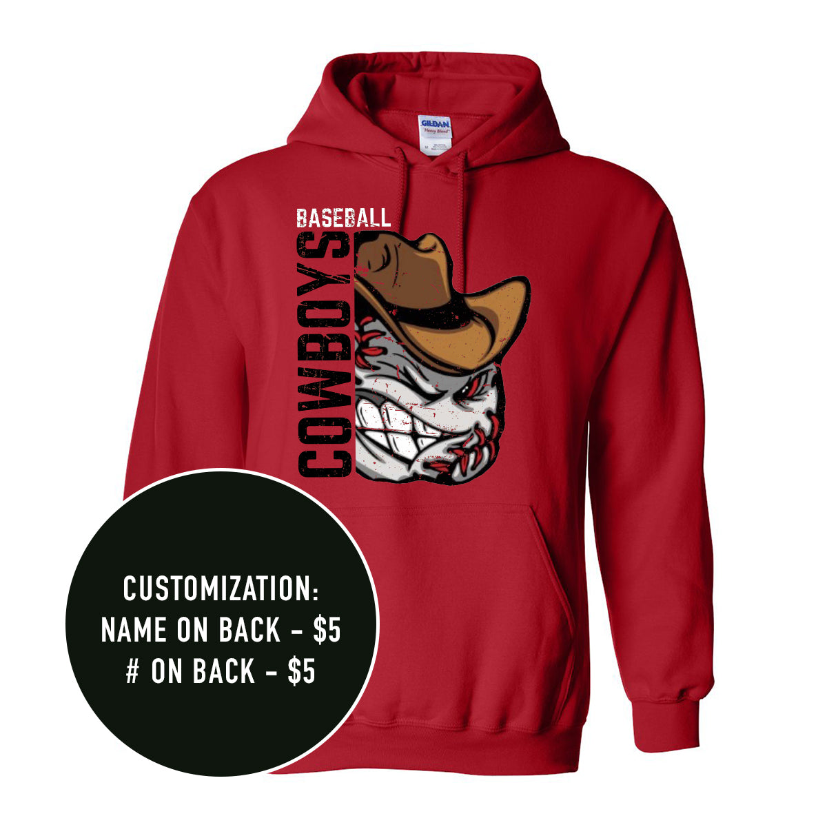 Adult Cowboys Baseball Heavy Blend Hooded Sweatshirt