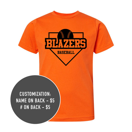 Youth Blazers Baseball Orange Tee