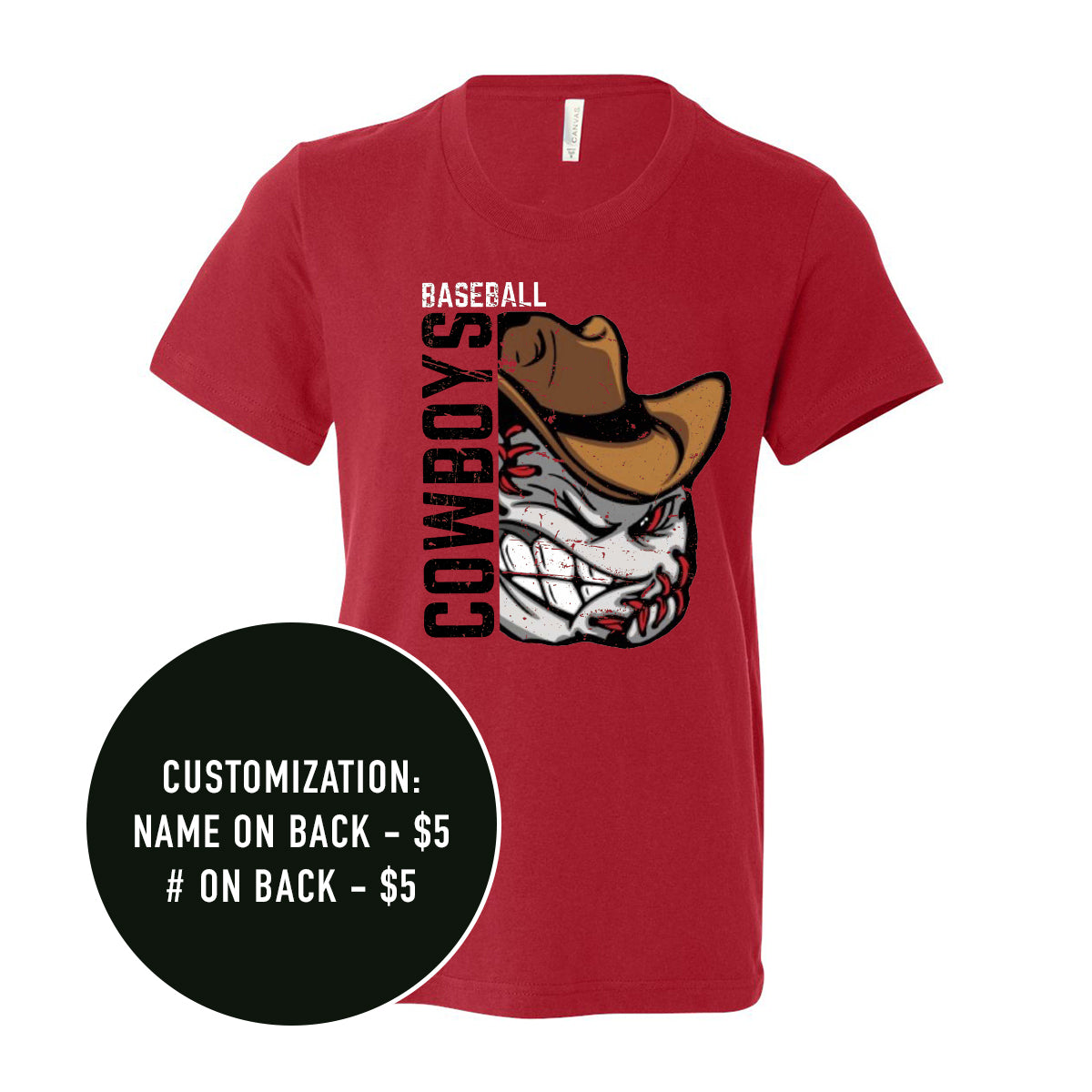 Adult Cowboys Baseball Tee