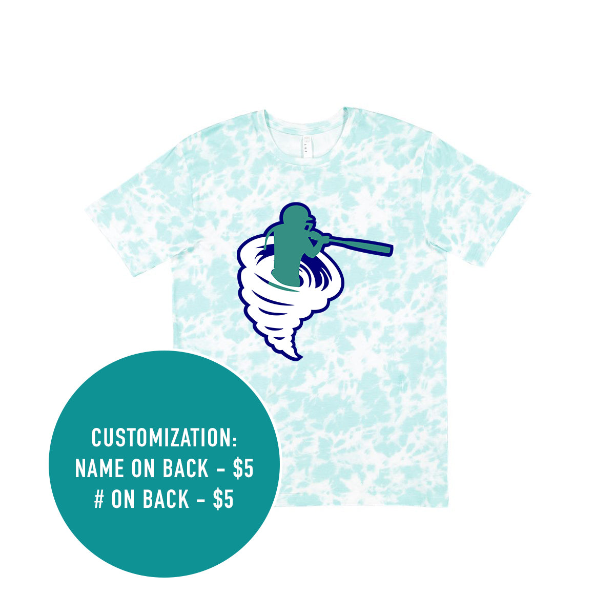 Adult Cyclones Logo Jersey Tee (Oceanside, Tie Dye, Saltwater)