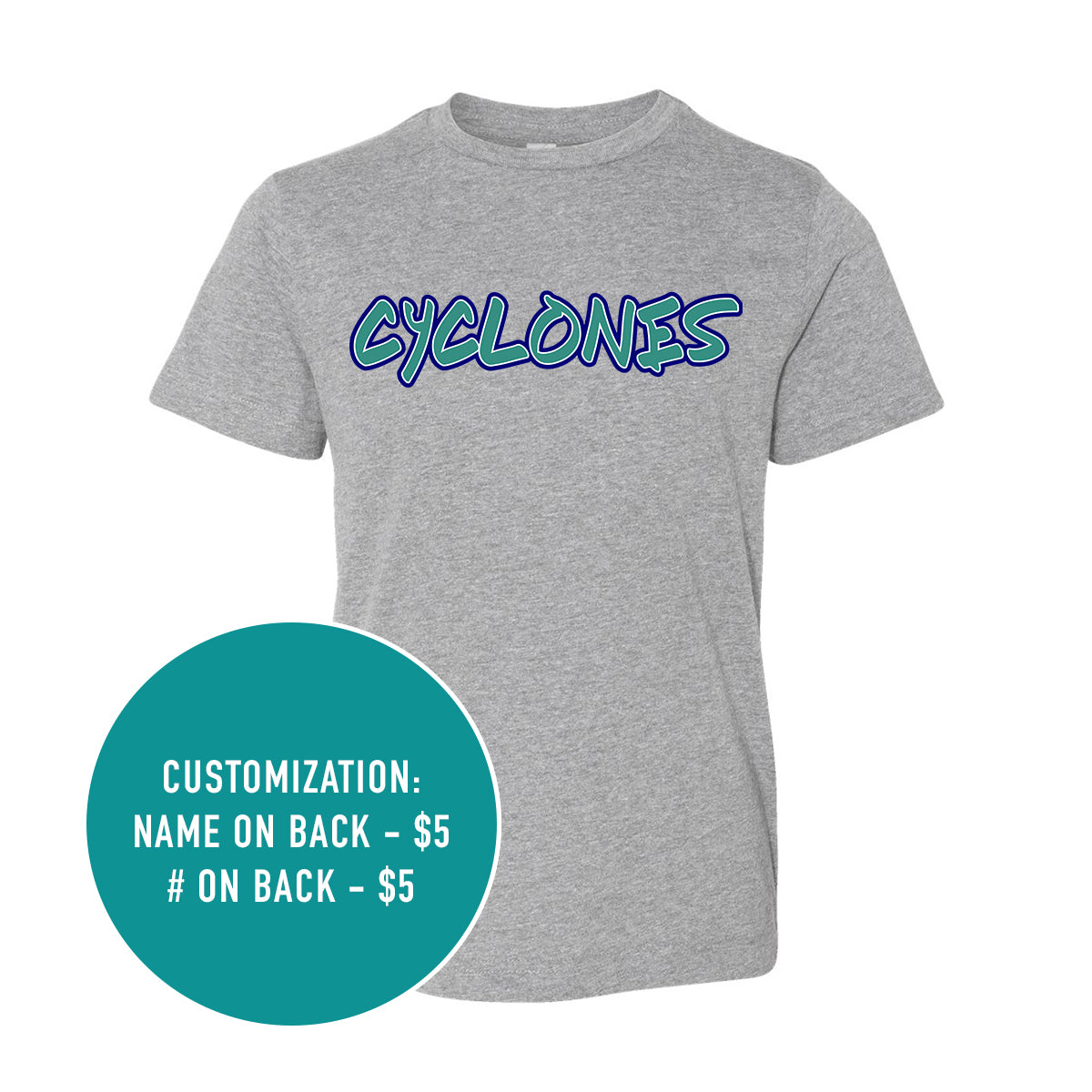 Adult Cyclones Jersey Tee (Grey's and Navy)