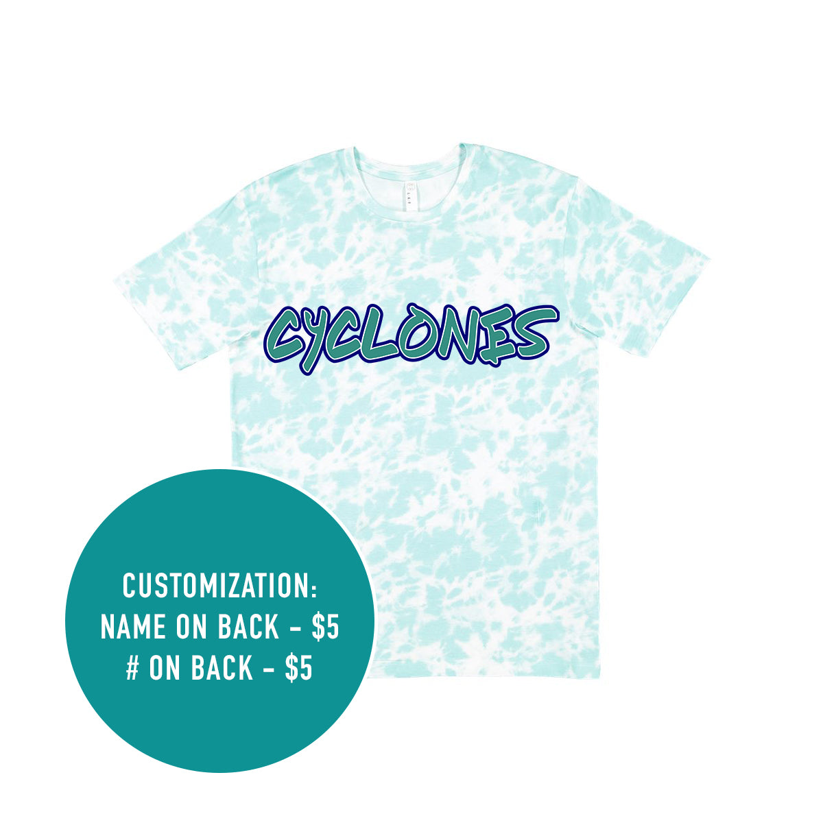 Adult Cyclones Jersey Tee (Oceanside, Tie Dye, Saltwater)