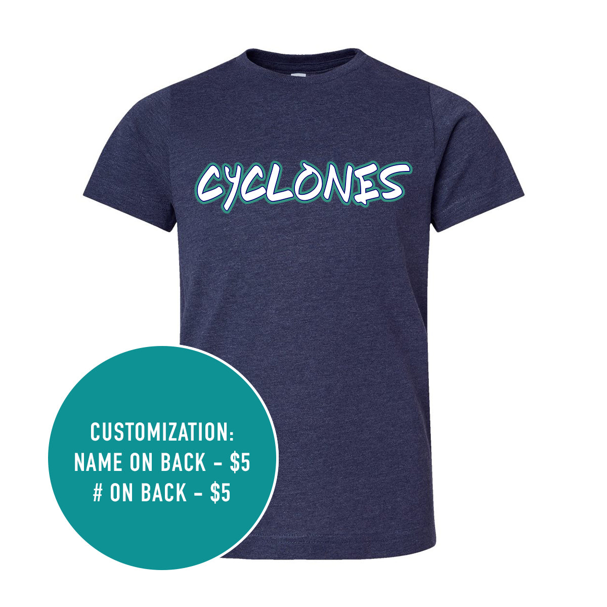 Adult Cyclones Jersey Tee (Grey's and Navy)