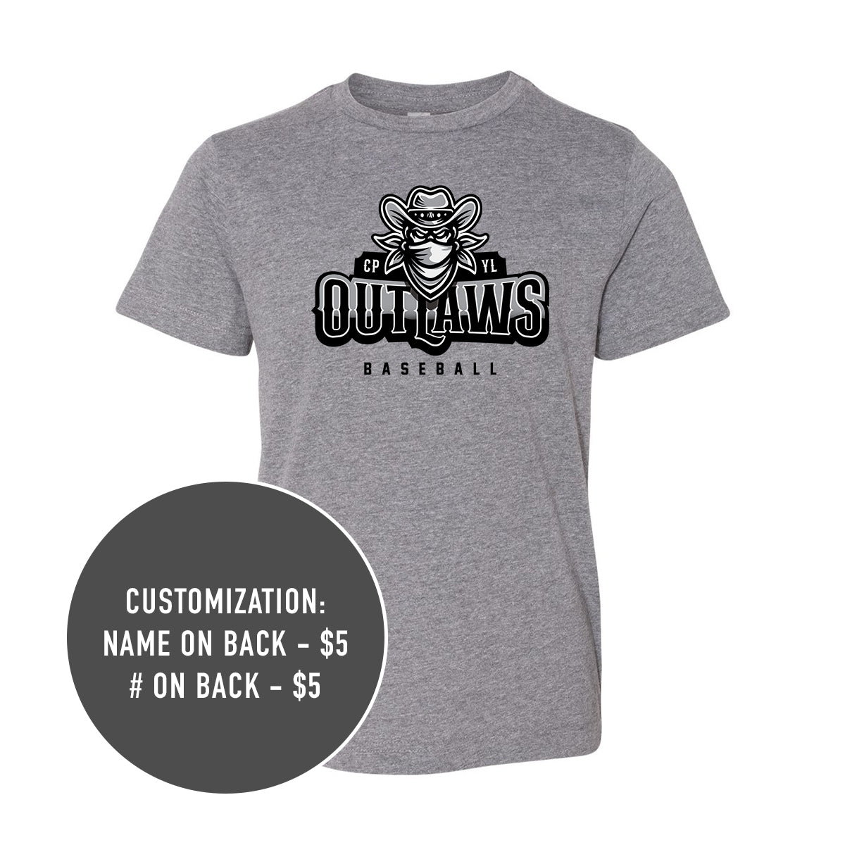 Adult Outlaws Baseball Tee