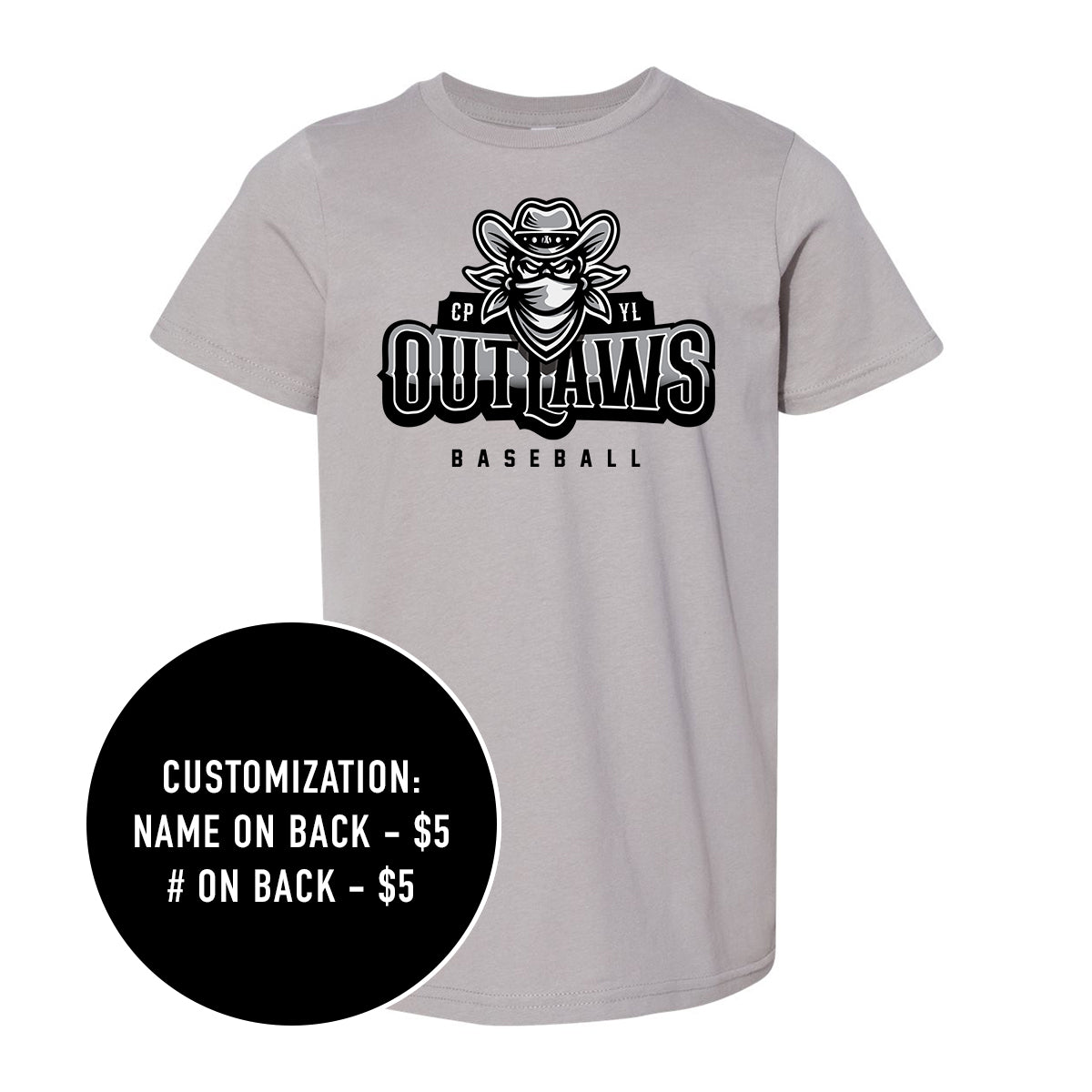 Adult Outlaws Baseball Tee