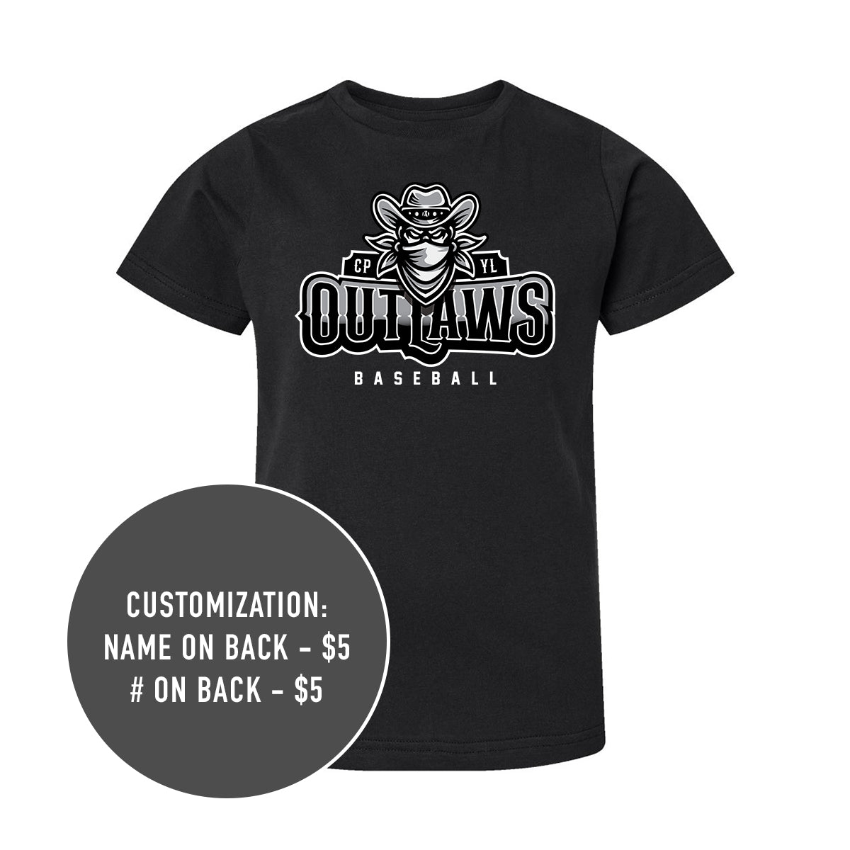 Adult Outlaws Baseball Tee