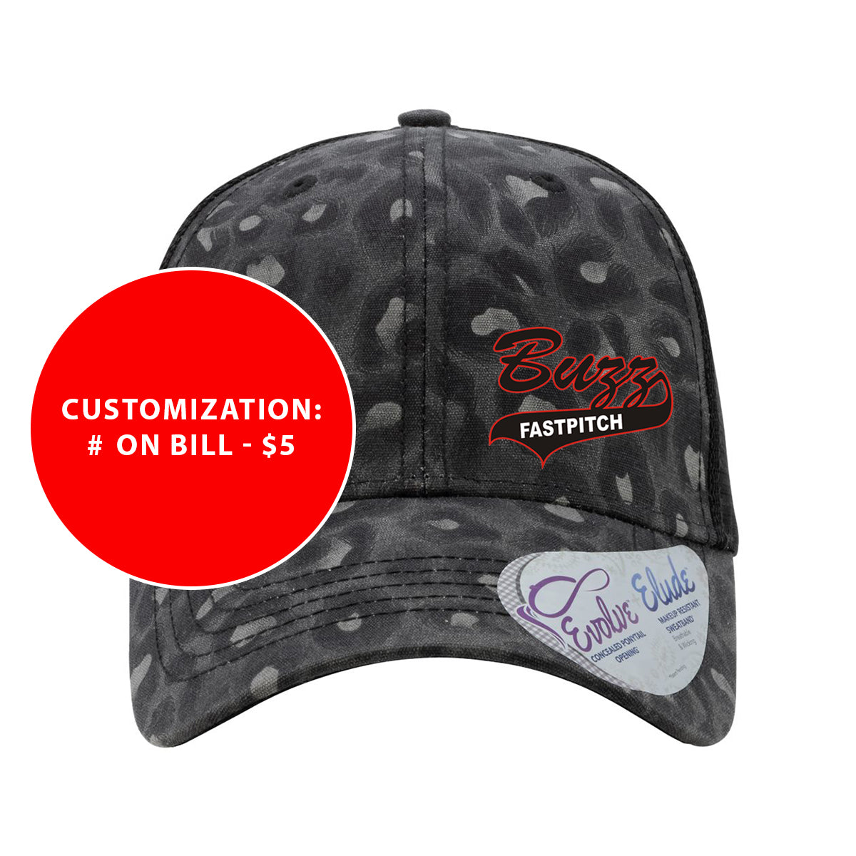 Adult Ponytail Buzz Fastpitch Logo Trucker Hat