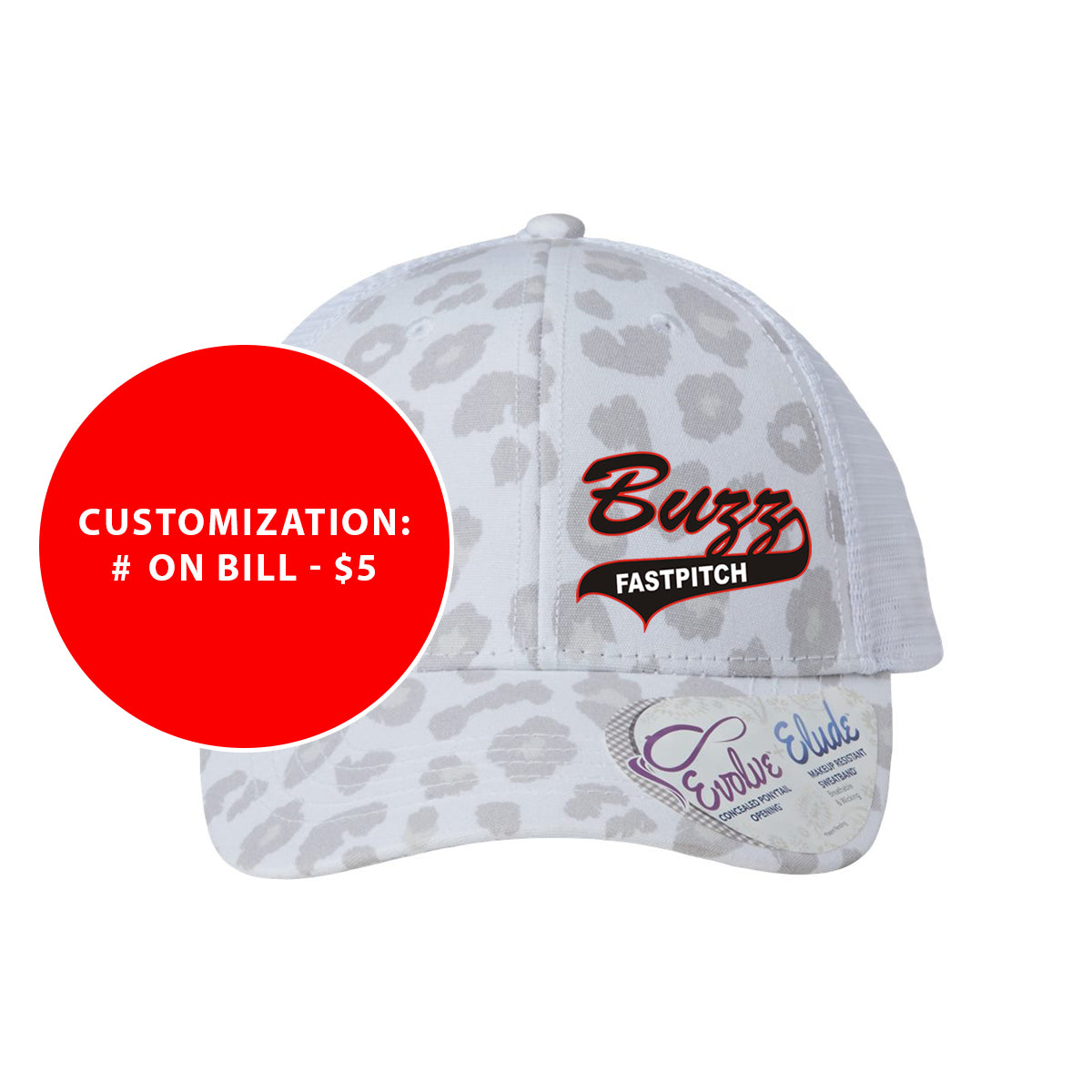 Adult Ponytail Buzz Fastpitch Logo Trucker Hat