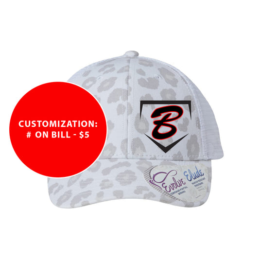 Adult Ponytail Buzz Fastpitch Homeplate Logo Trucker Hat