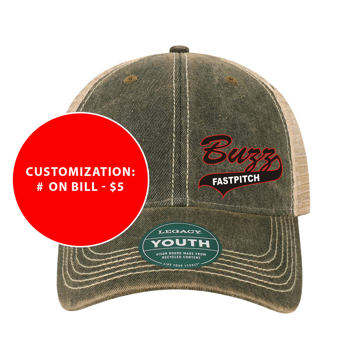 Youth Old Fashion Buzz Fastpitch Trucker Hat